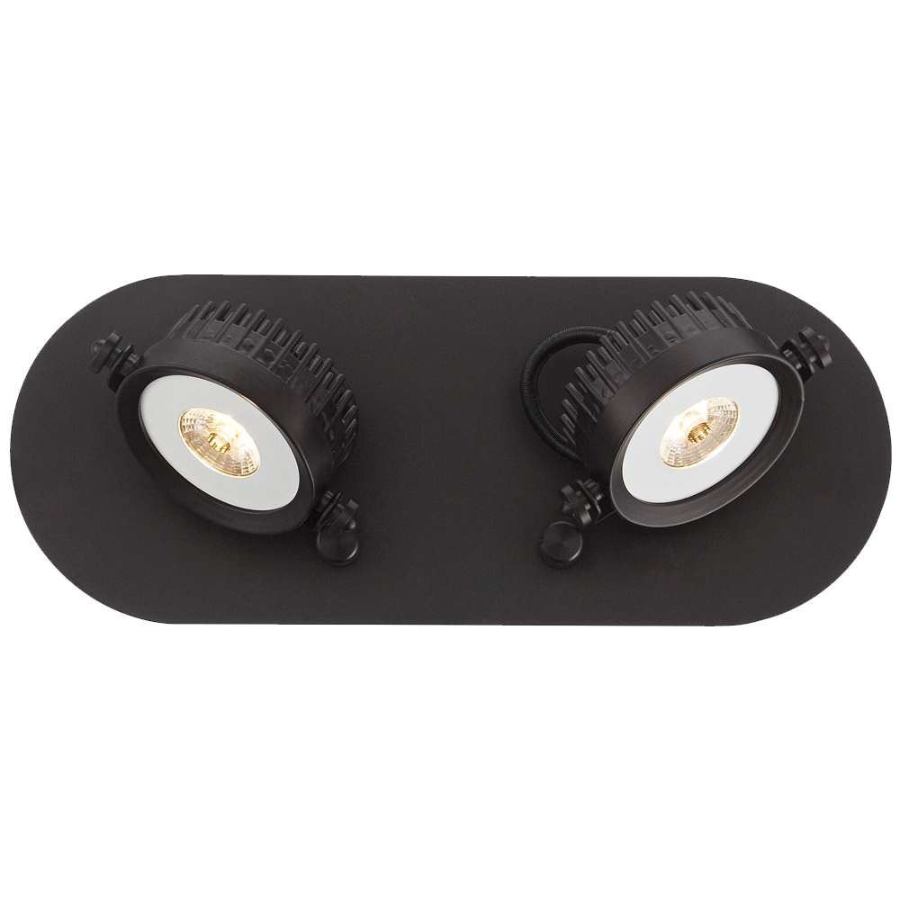 Spotlight Plug In Led Brown Two Head Wall Lamp