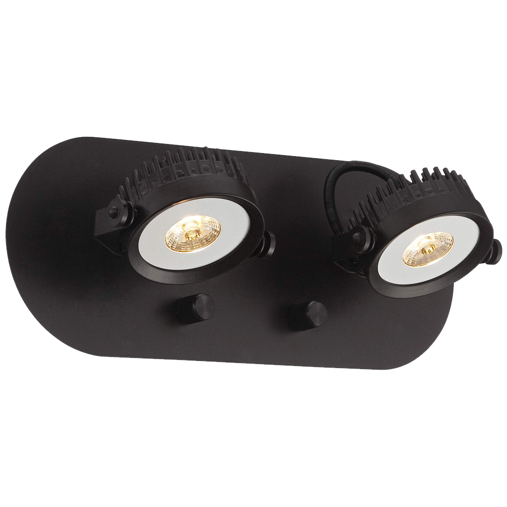 Spotlight Plug In Led Brown Two Head Wall Lamp