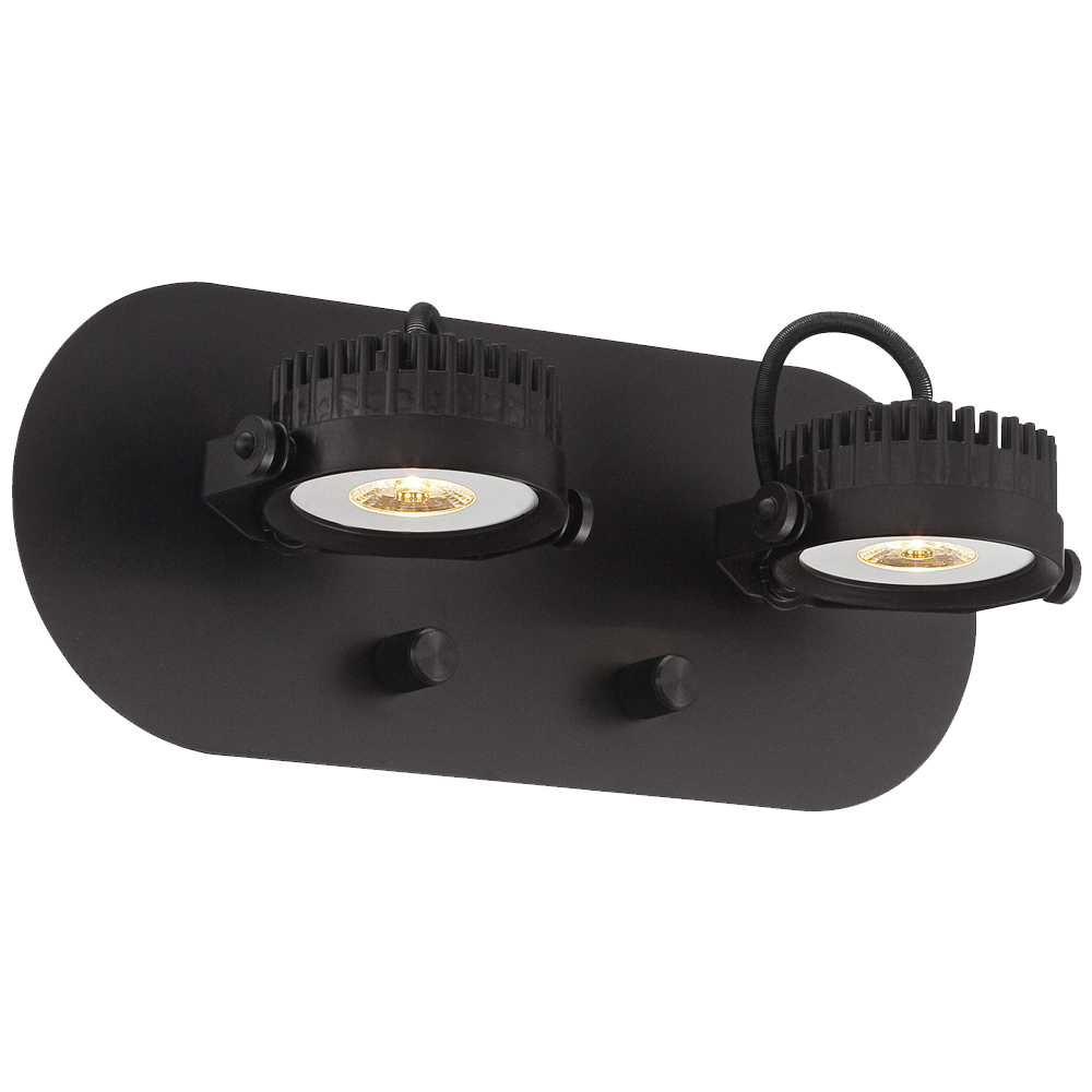 Spotlight Plug In Led Brown Two Head Wall Lamp