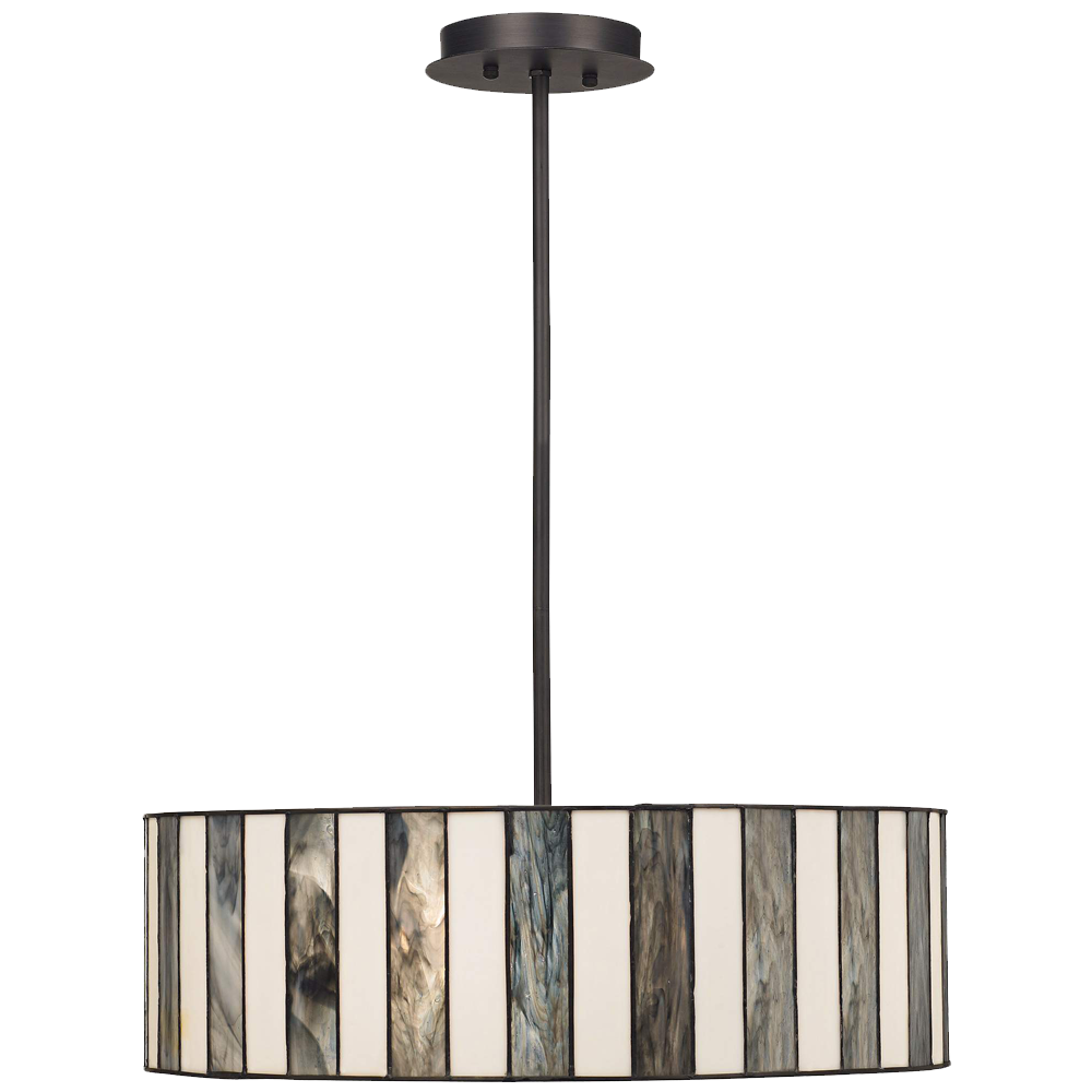 Tiffany Style 20wide Striped Art Glass Pendant Light