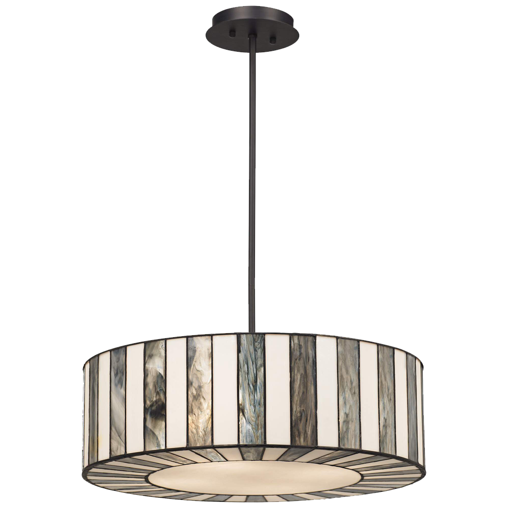 Tiffany Style 20wide Striped Art Glass Pendant Light
