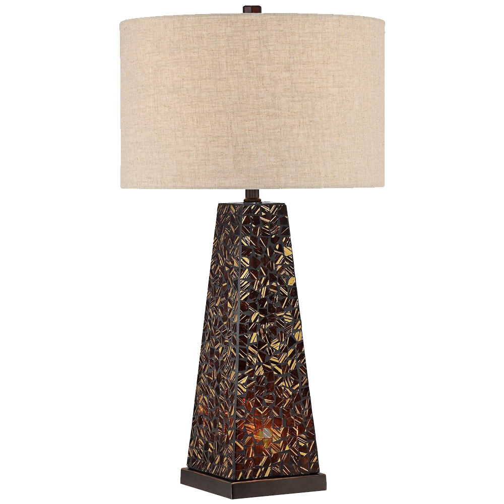 Possini Euro Design Lorin Mosaic Tile Nightlight Table Lamp