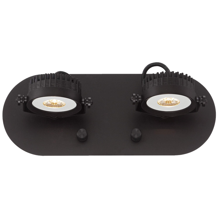 Spotlight Plug In Led Brown Two Head Wall Lamp