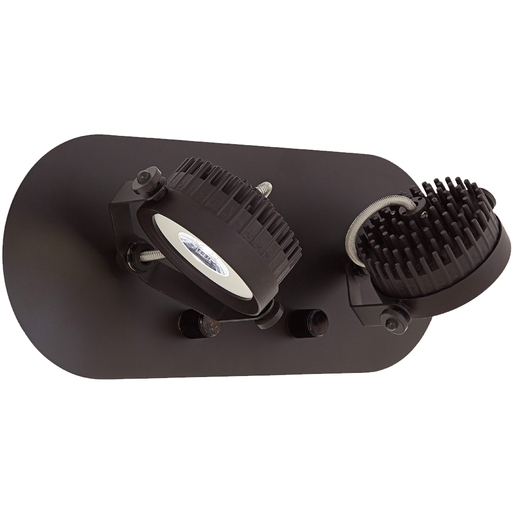 Spotlight Plug In Led Brown Two Head Wall Lamp