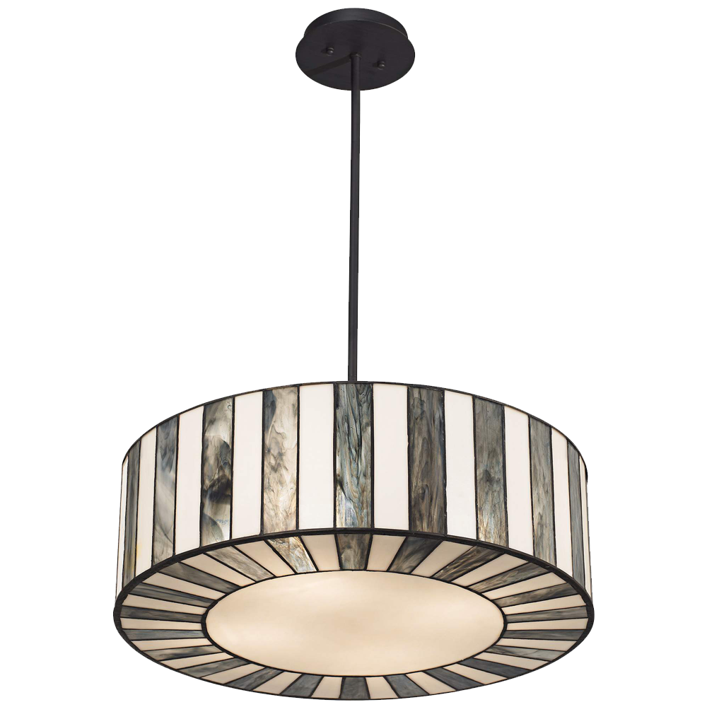 Tiffany Style 20wide Striped Art Glass Pendant Light