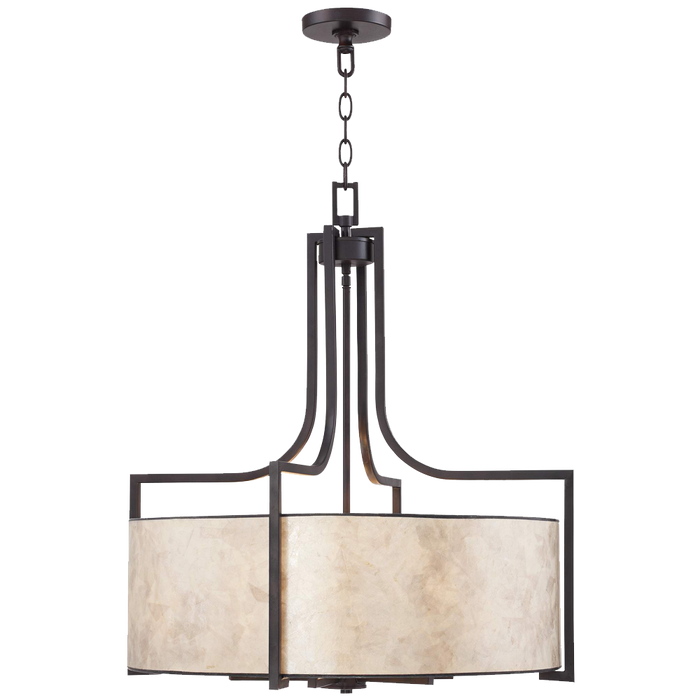 Wilson English Bronze 26wide Mica Shade Pendant Light