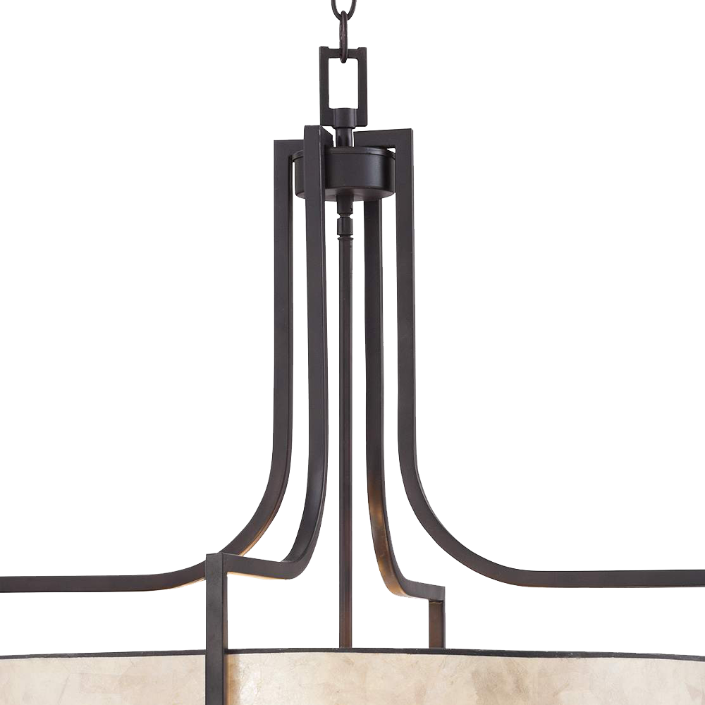 Wilson English Bronze 26wide Mica Shade Pendant Light